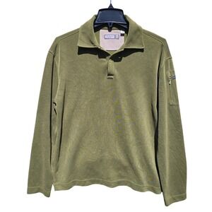 Ted Baker London Mens Olive Green Long Sleeve Polo Shirt Textured Knit Size 3 M